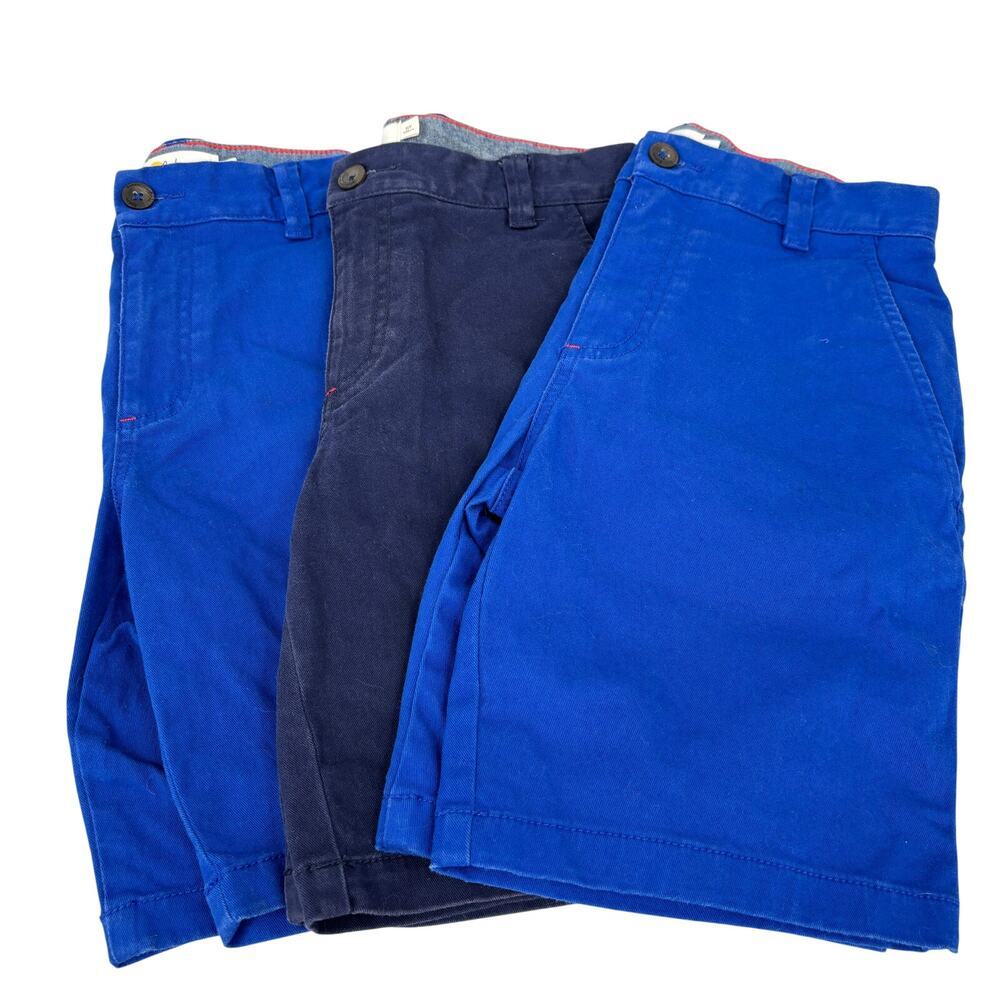Boden Chino Shorts Boys Size 11Y‎ Blue Lot of 3 Cotton Blend Stretch Classic